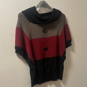 Striped Black and Red Women's Sweater